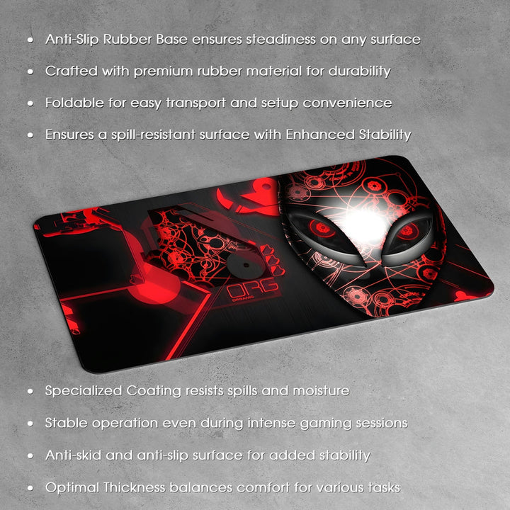 Anti-Slip Desk Mat Gaming Mouse Pad - Alienware Red Tech Design