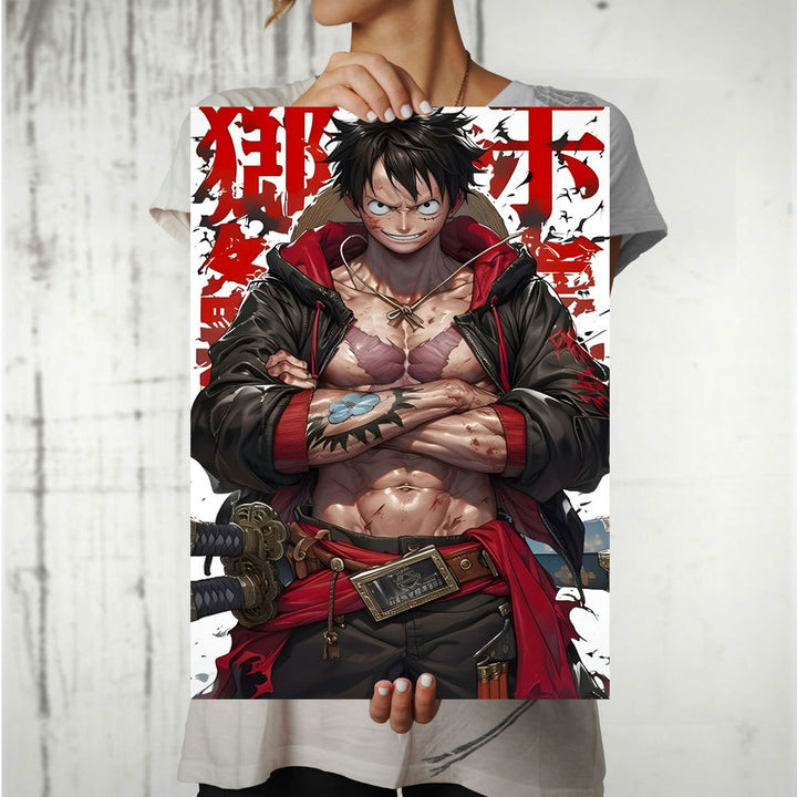 Metal Poster - One Piece Monkey D Luffy OP02