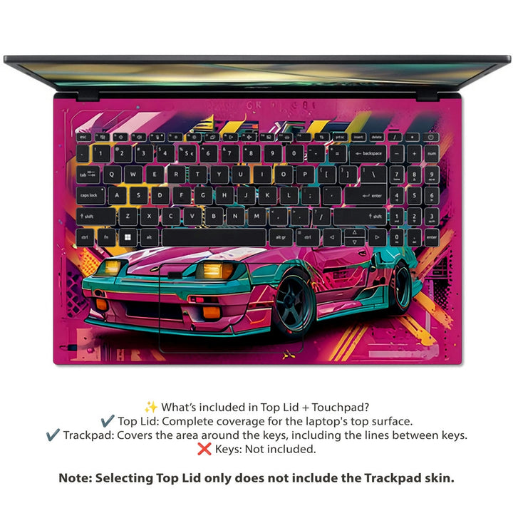 Acer Laptop Skin - Vibrant Retro Racer