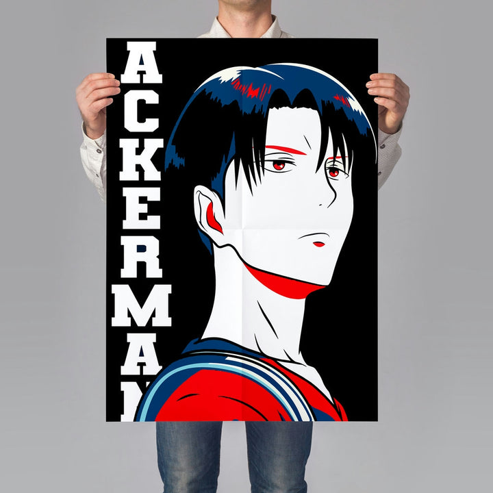 Self Adhesive Textured Vinyl Poster Levi Ackerman