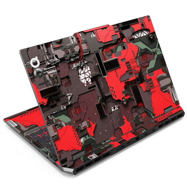 Laptop Skin - Tech Red Geometric