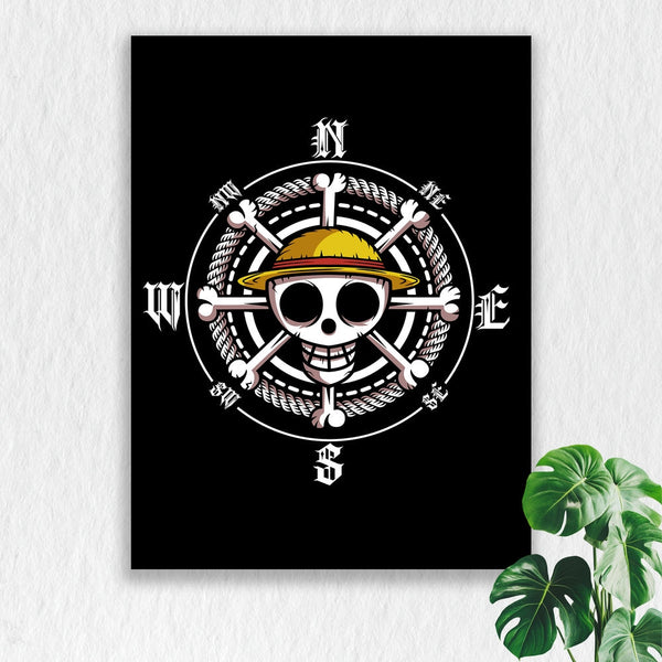 Self Adhesive Textured Vinyl Poster One Piece Pirates Compass