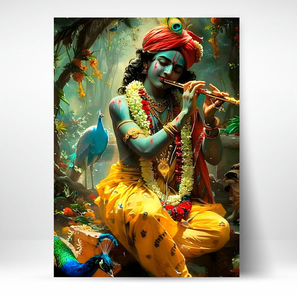 Metal Poster - Lord Krishna LK03