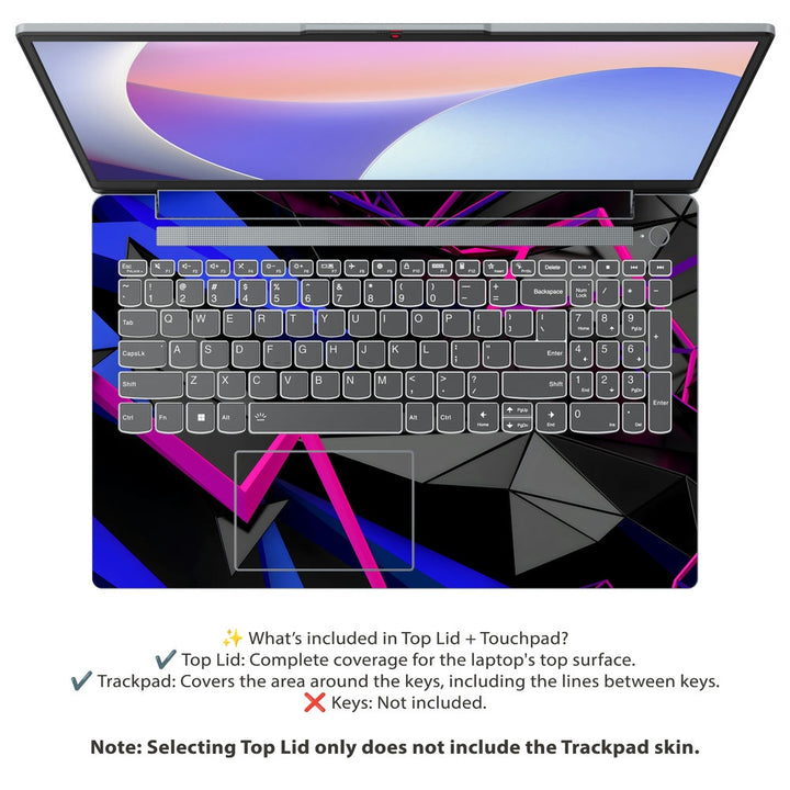 Lenovo Laptop Skin - Sharp Neon Angles