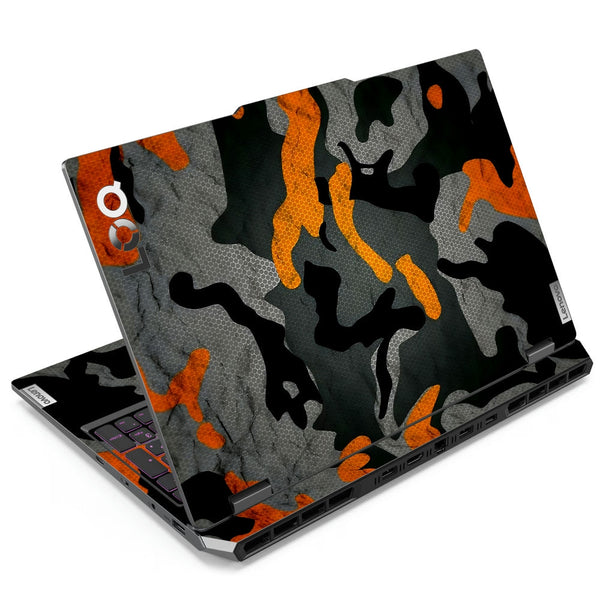 Lenovo LOQ Laptop Skin - Black Orange Camouflage