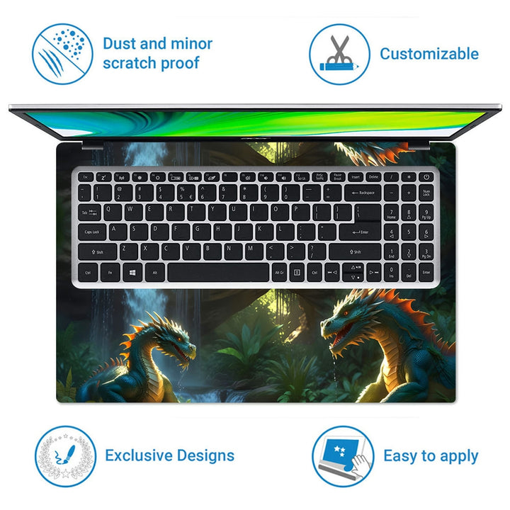 Laptop Skin - Dragon Face to Face