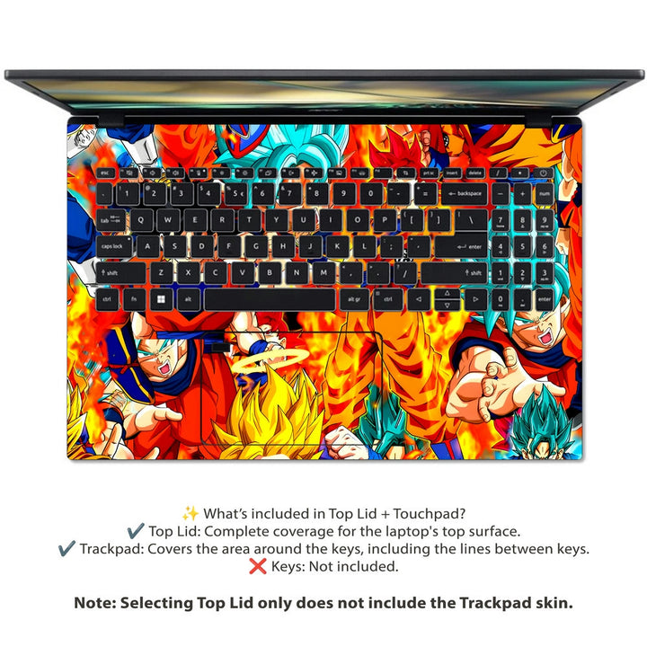 Acer Laptop Skin - Dragon Ball Super Saiyans