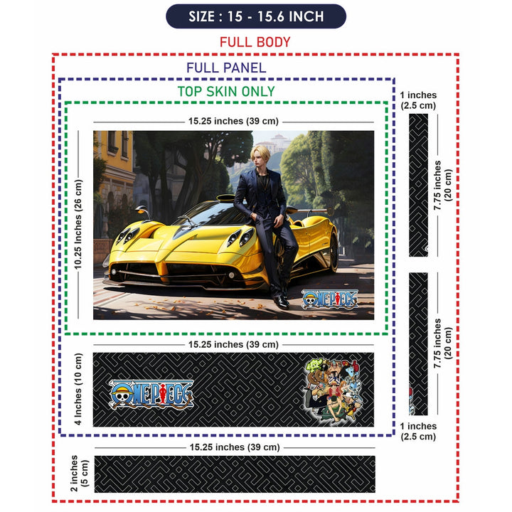 Laptop Skin - One Piece Sanji with Yellow Pagani