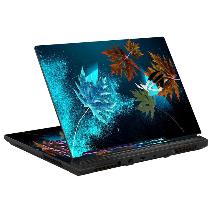 Asus Laptop Skin - Metallic Blue Brown Floral