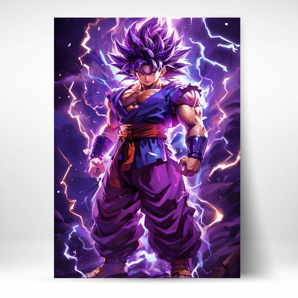 Metal Poster - Anime Goku Purple