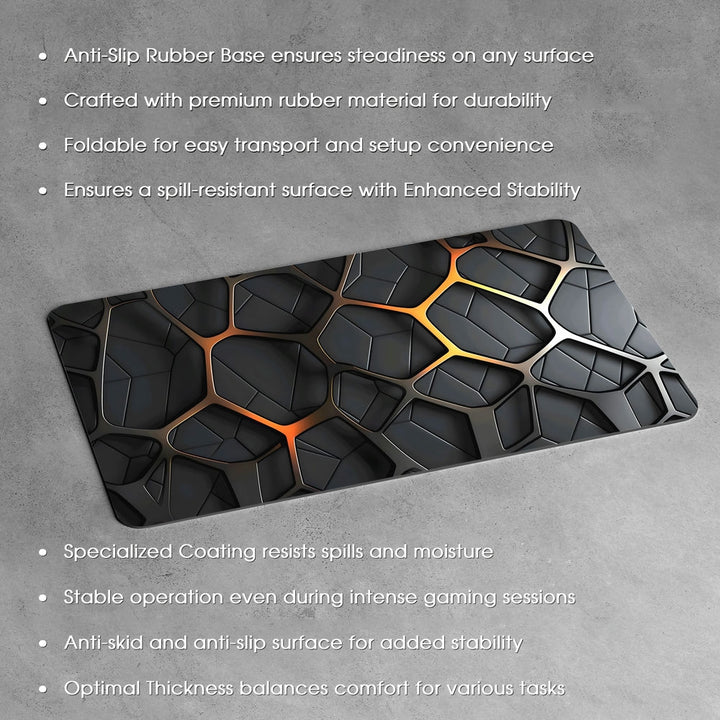 Anti-Slip Desk Mat Gaming Mouse Pad - Honeycomb Steel