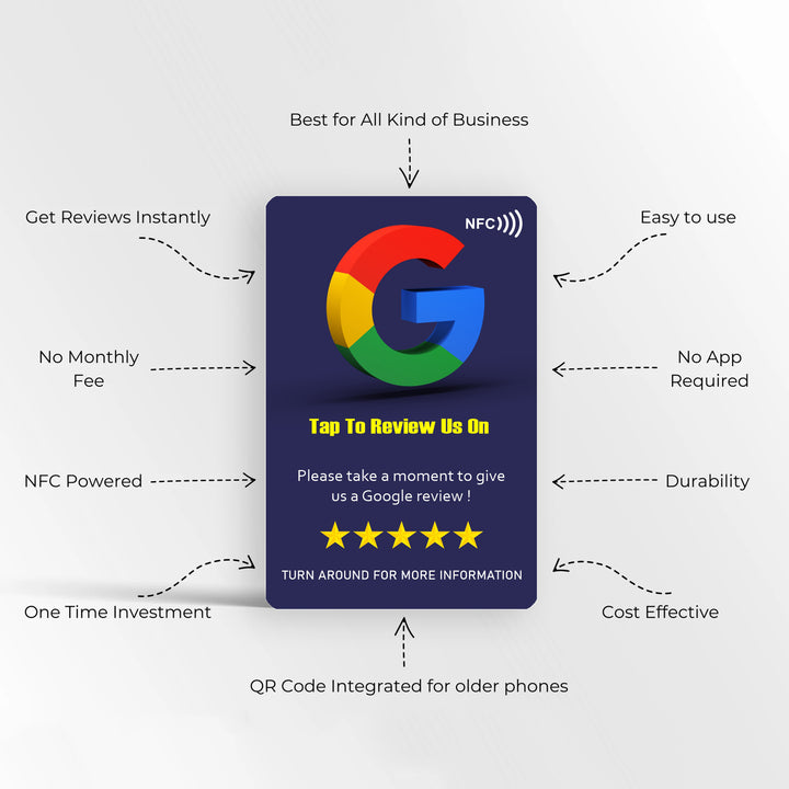 Google Review Card Deep Blue