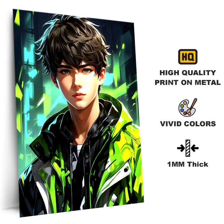 Metal Poster - Urban Attitude Anime Boy