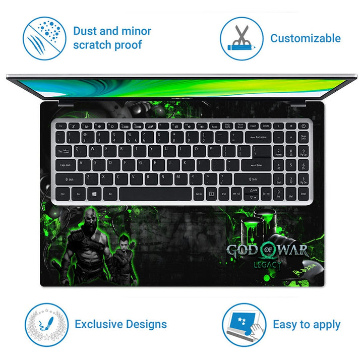 Laptop Skin - God of War Green Fury