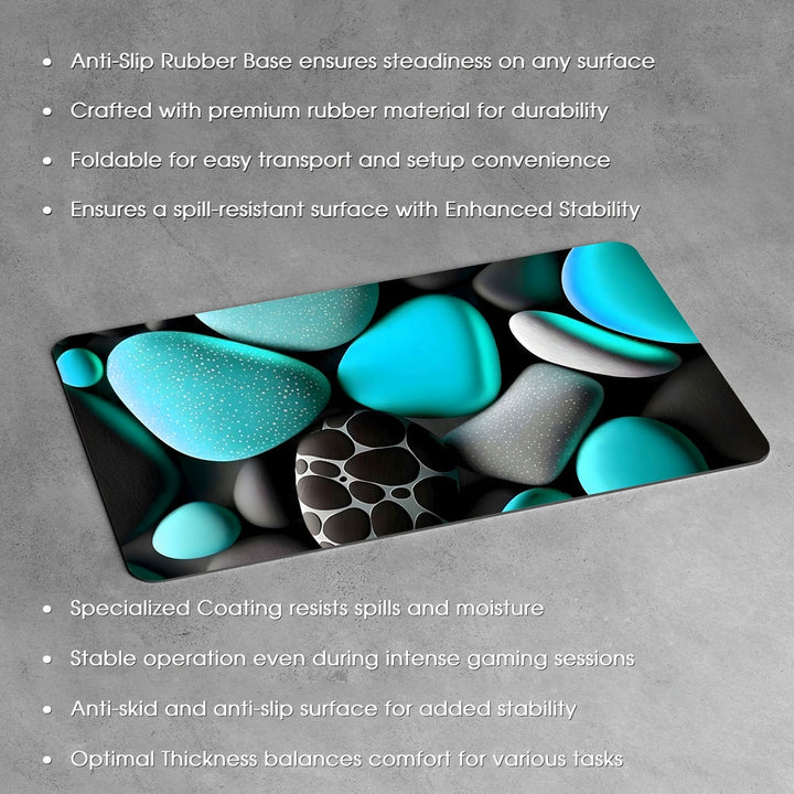 Anti-Slip Desk Mat Gaming Mouse Pad - Colorful Pebbles CP01