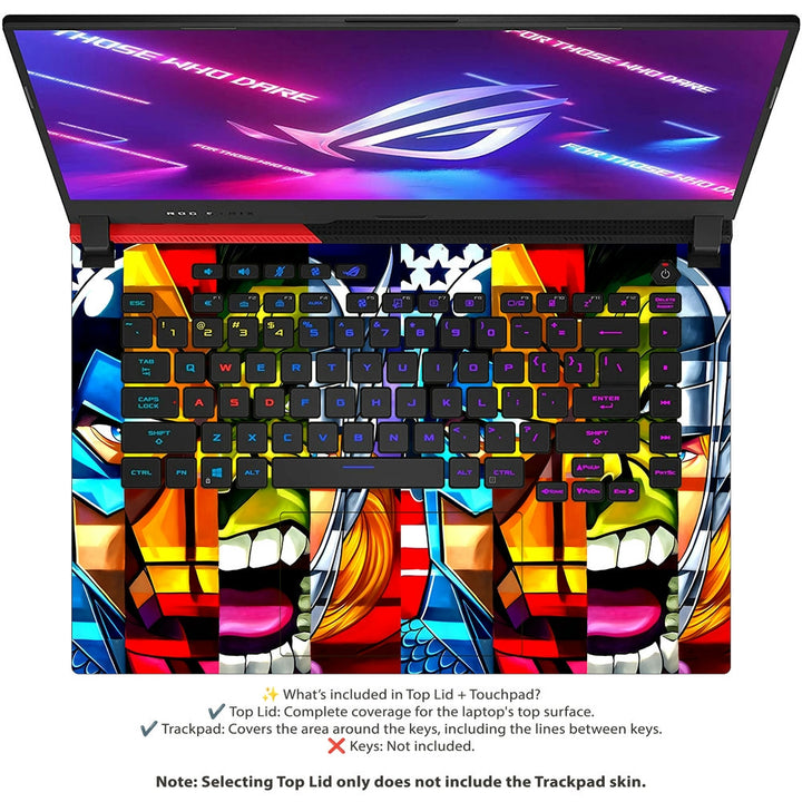 Asus Laptop Skin - Abstract Heroic Faces