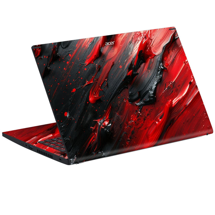 Acer Laptop Skin - Black Red Lava Art