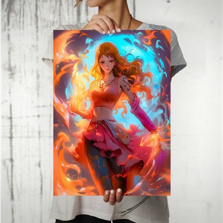 Metal Poster - Anime One Piece Nami OP66