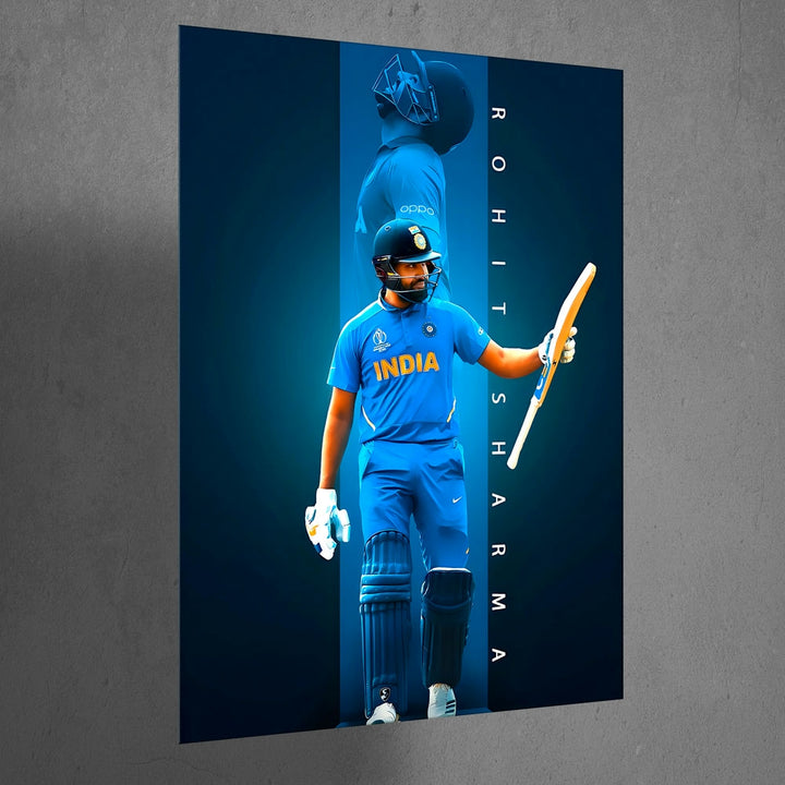 Metal Poster - Indian Cricketer Rohit Sharma RS03