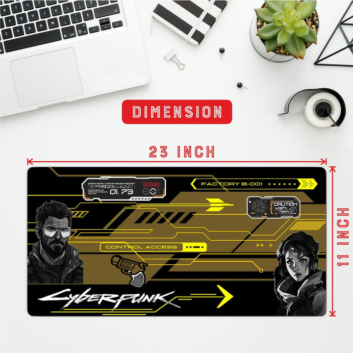 Anti-Slip Desk Mat Gaming Mouse Pad - Cyberpunk Neon Raiders