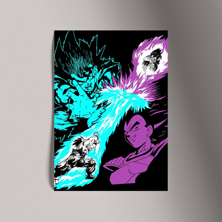 Self Adhesive Textured Vinyl Poster Anime Saiyan Showdown