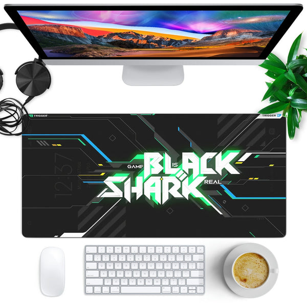 Anti-Slip Desk Mat Gaming Mouse Pad - Green Black Shark Gaming