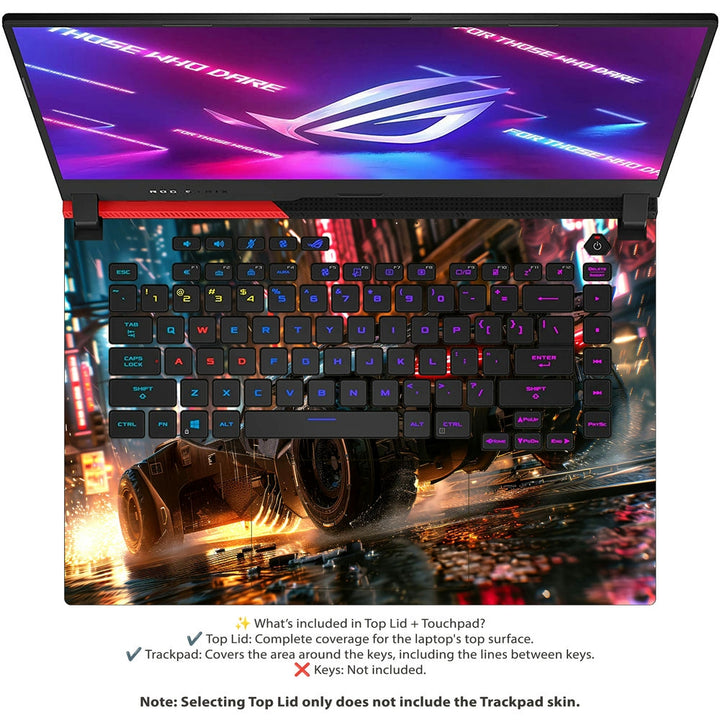 Asus Laptop Skin - Rainy Night Racer