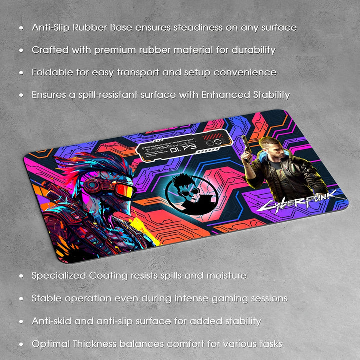 Anti-Slip Desk Mat Gaming Mouse Pad - Cyberpunk Digital Vortex