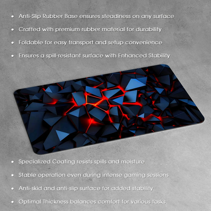 Anti-Slip Desk Mat Gaming Mouse Pad - Red Fracture