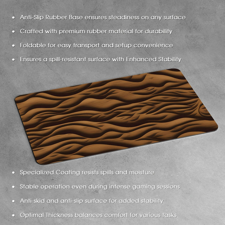 Anti-Slip Desk Mat Gaming Mouse Pad - Brown Earth Like Topography