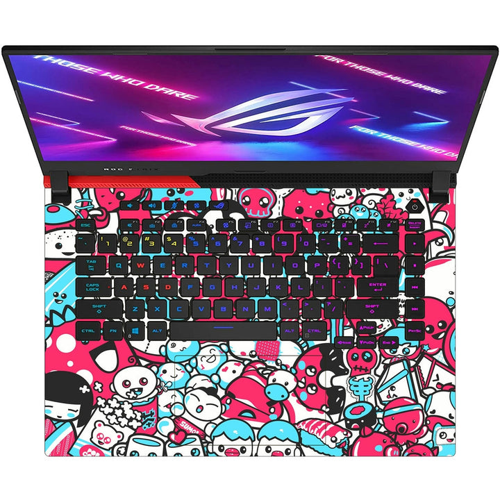 Asus Laptop Skin - Red Blue Faces