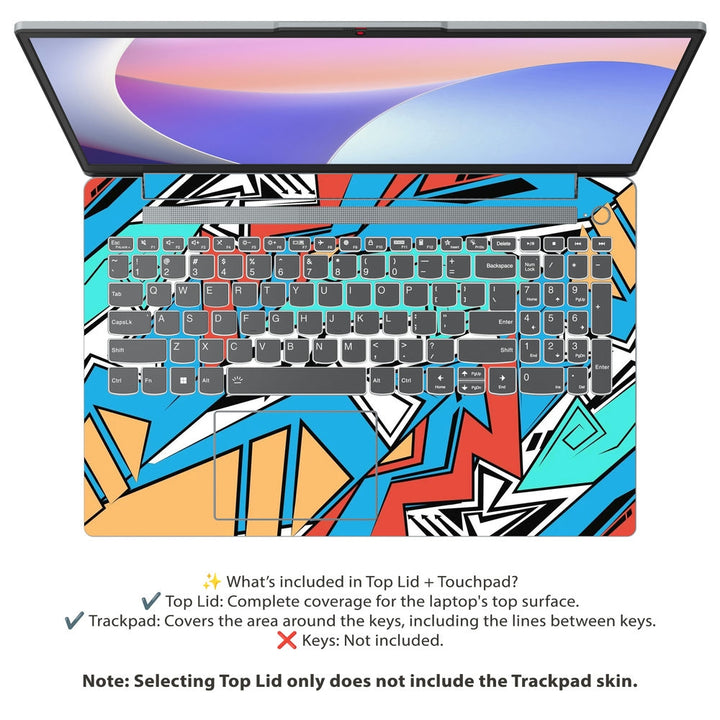 Lenovo Laptop Skin - Three Black Arrows Abstract