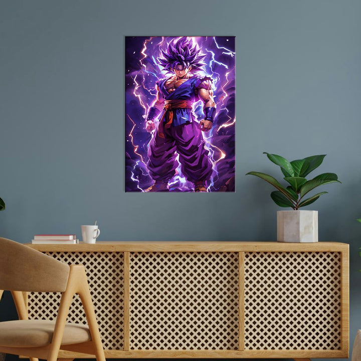 Metal Poster - Anime Goku Purple