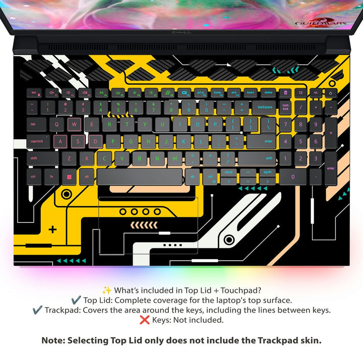 Dell Laptop Skin - Golden Circuit