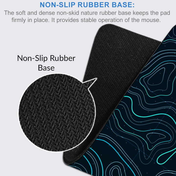 Anti-Slip Desk Mat Gaming Mouse Pad - Abstract Topographic Design