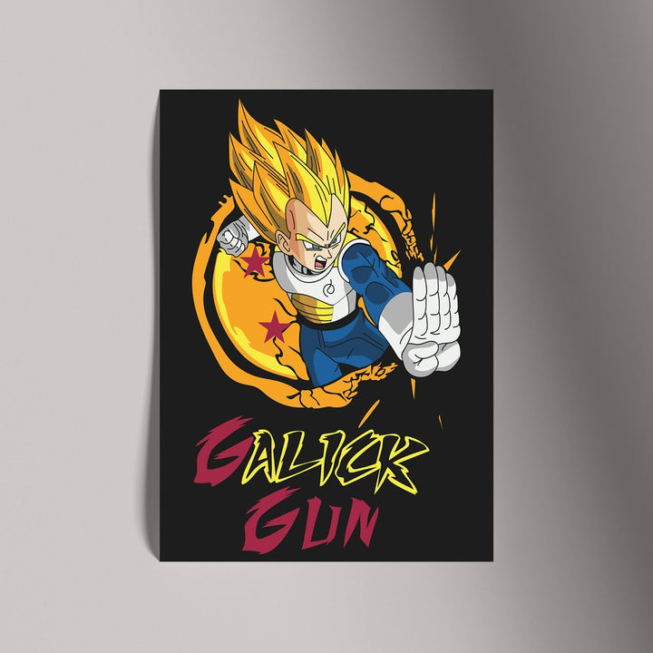 Self Adhesive Textured Vinyl Poster Vegeta Galick Gun (Dragon Ball Z)