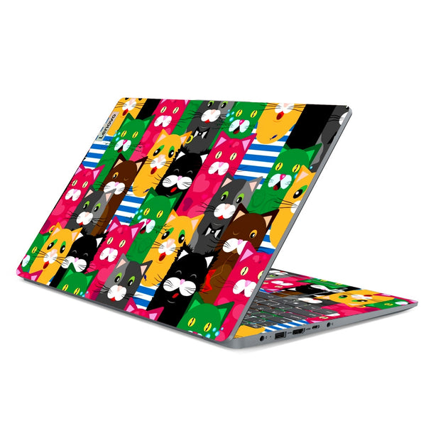 Lenovo Laptop Skin - Multicolor Cat Faces