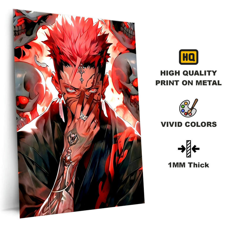 Metal Poster - Anime Red Hair Warrior