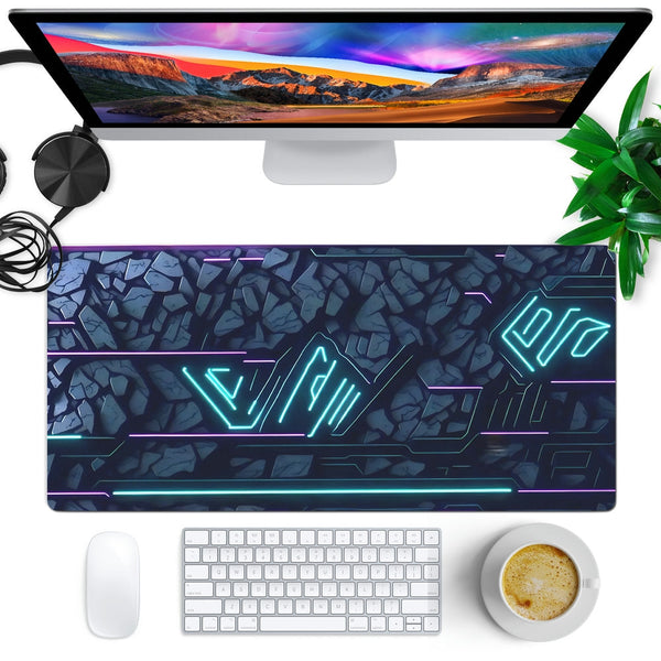 Anti-Slip Desk Mat Gaming Mouse Pad - Cyber Glyphs