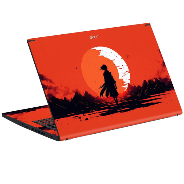 Acer Laptop Skin - Girl Watching Full Blood Moon