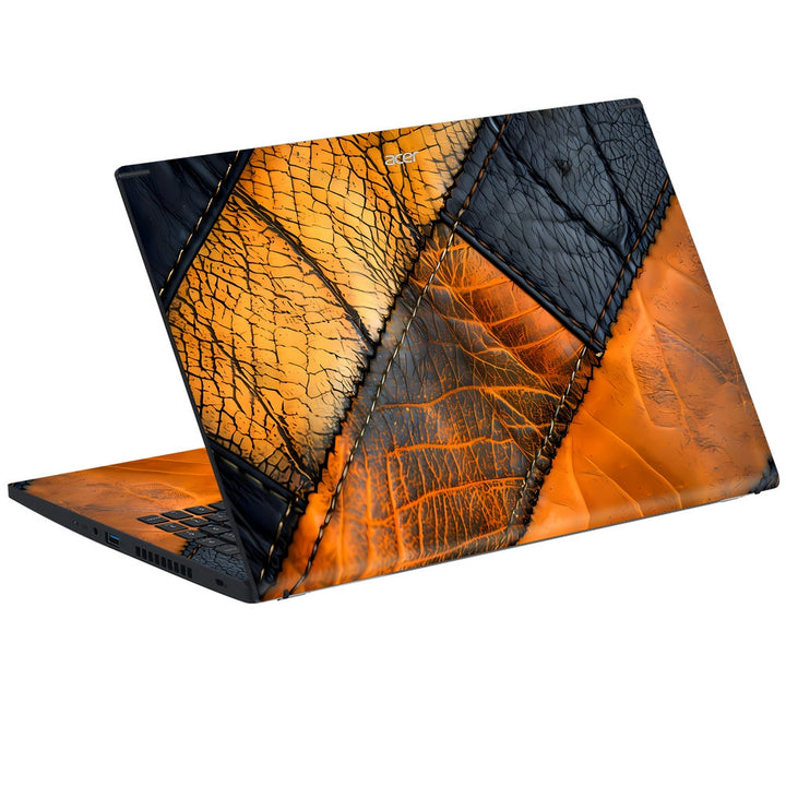 Acer Laptop Skin - Orange and Blue Leather Abstract