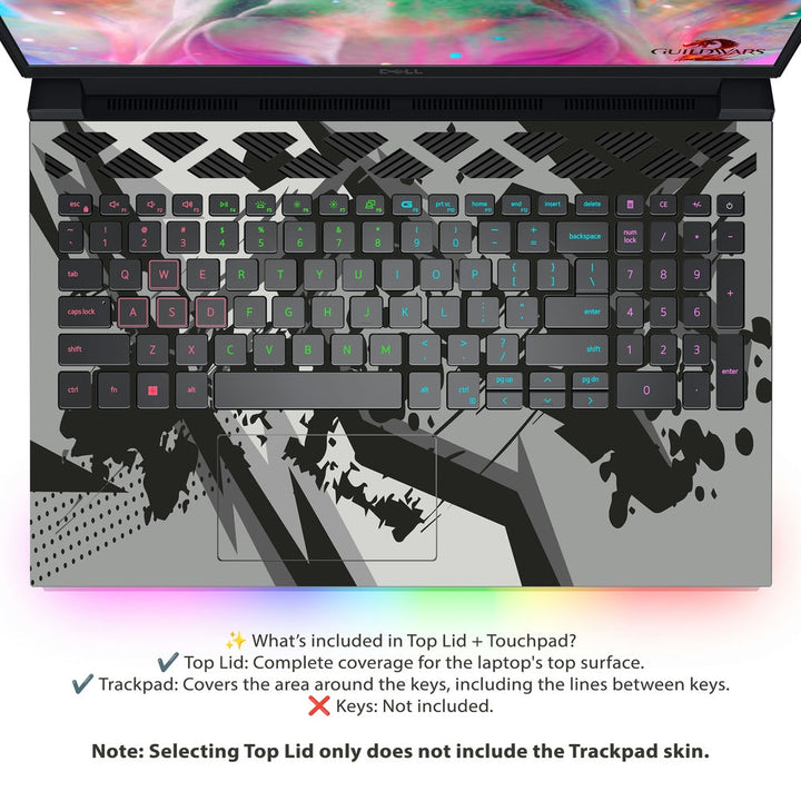 Dell Laptop Skin - Grayscale Splash