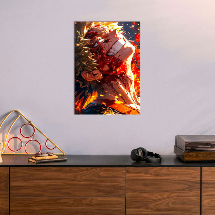 Metal Poster - Anime Fiery Rage