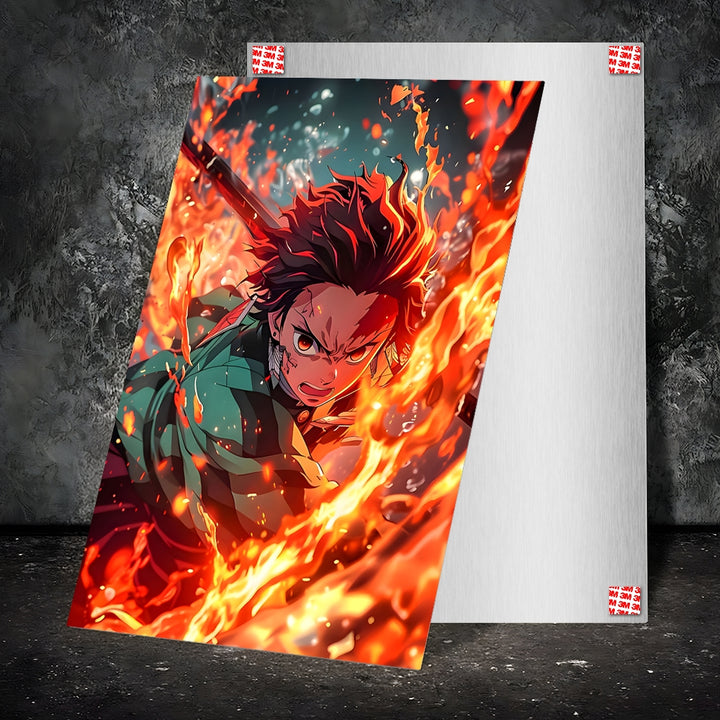 Metal Poster - Anime Tanjiro Kamado - Hinokami Kagura