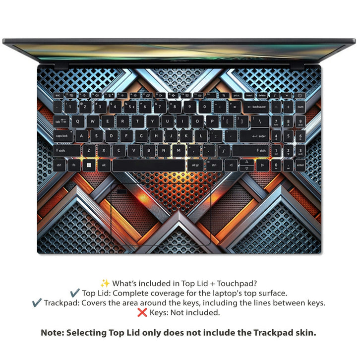 Acer Laptop Skin - Metal Grid Radiance