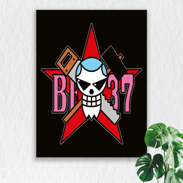 Self Adhesive Textured Vinyl Poster One Piece Pirate Rebel Emblem