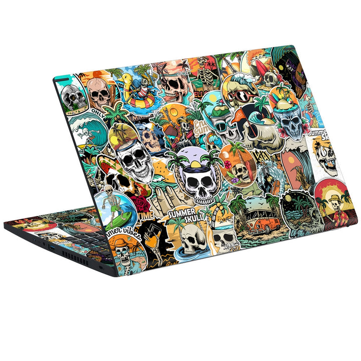 Acer Laptop Skin - Summer Skull Sticker Bomb