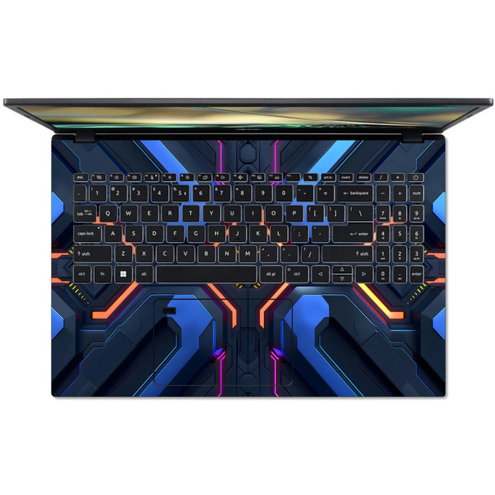 Acer Laptop Skin - Neon Cross Hatch Circuit Abstract