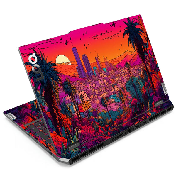 Laptop Skin - Neon Cityscape Glow