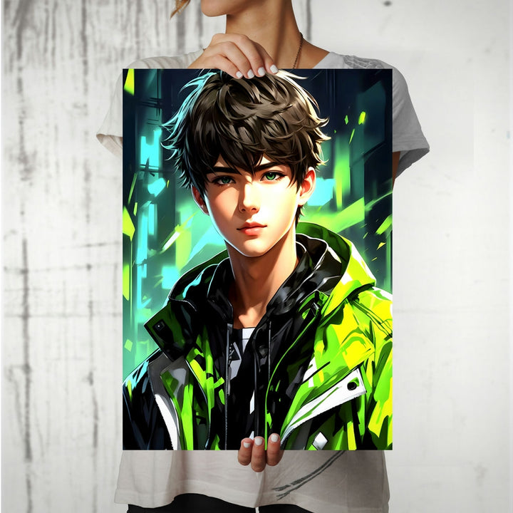 Metal Poster - Urban Attitude Anime Boy